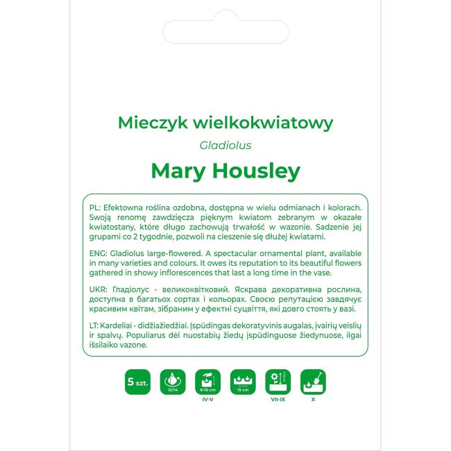 Mieczyk Mary Housley biało-czerwony 5szt. - Cebule i Kłącza - W. Legutko